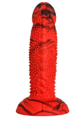 thick red gojira dildo with harness compatibility and suction base