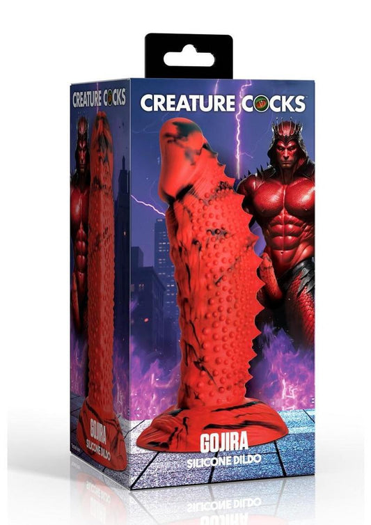 creature cocks gojira silicone dildo with spikes bumps and ridges
