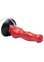 Hell hound silicone dildo with pump system for realistic squirting play