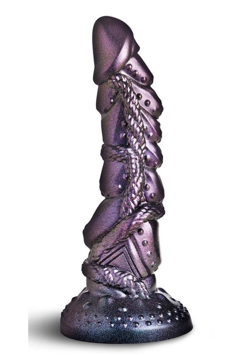 deep purple textured dildo shaft