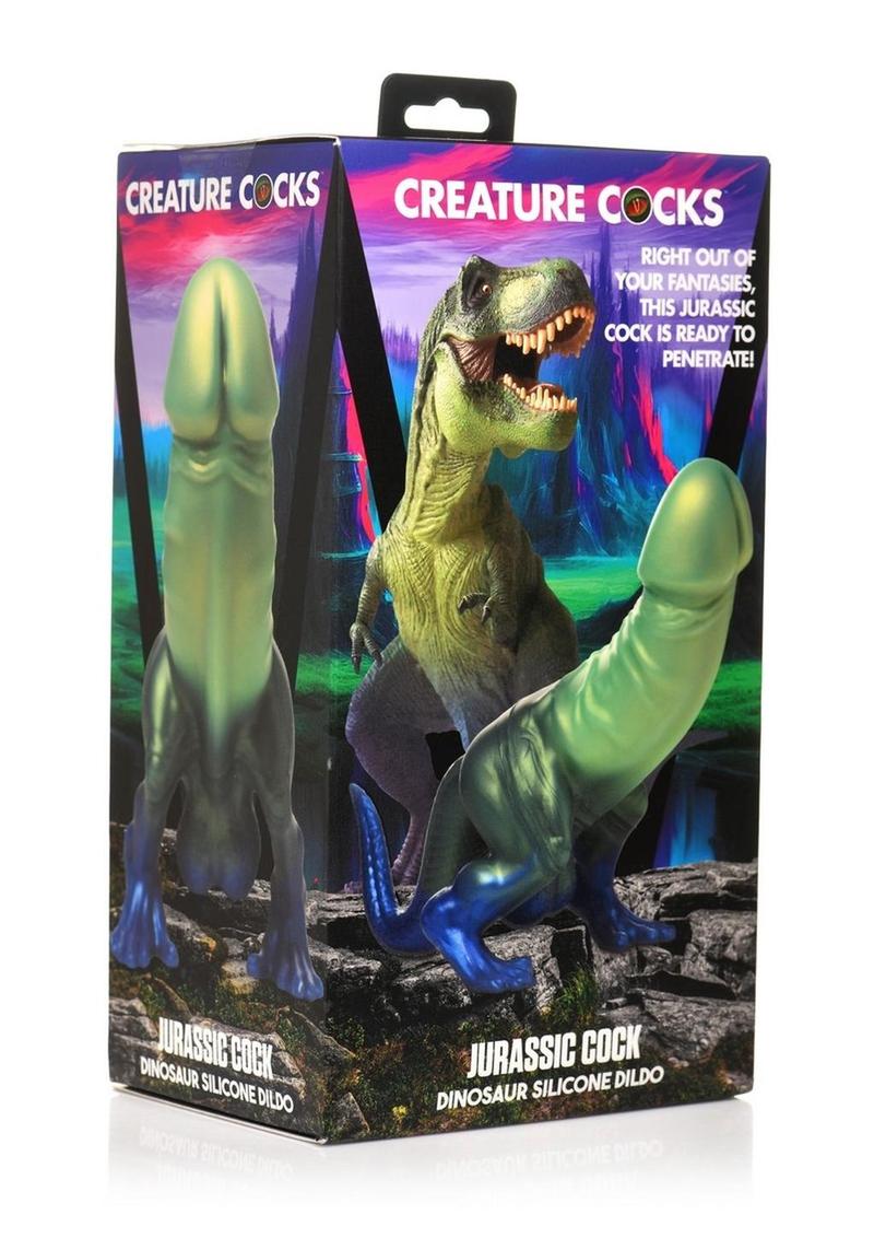 Creature Cocks Jurassic Dock Dinosaur Silicone Dildo - Blue/Green