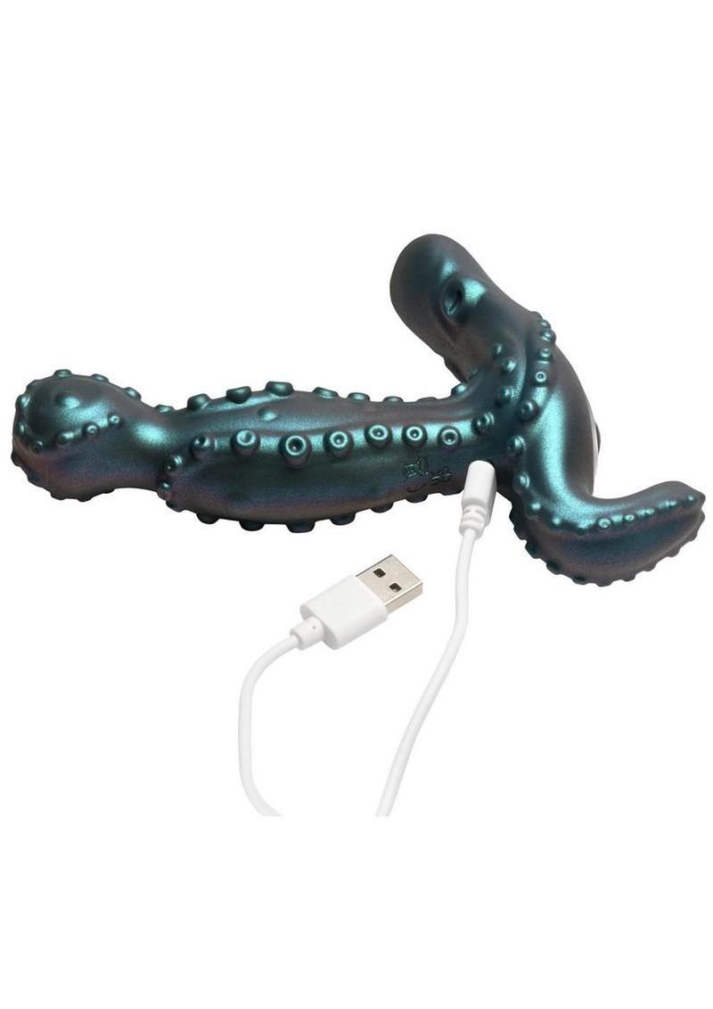 metallic blue purple prostate massager with remote control and rotation