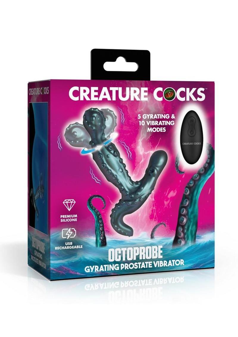 creature cocks octoprobe gyrating silicone prostate vibrator blue purple