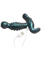 metallic blue purple prostate massager with remote control and rotation