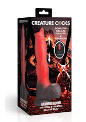 Creature Cocks Ramming Hound Thrusting and Vibrating Rechargeable Silicone Dildo - Brown/Red