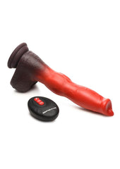 Creature Cocks Ramming Hound Thrusting and Vibrating Rechargeable Silicone Dildo - Brown/Red