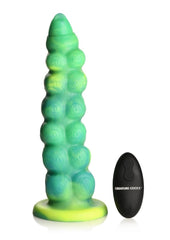 Creature Cocks Squirmer Thrusting and Vibrating Rechargeable Silicone Dildo - Green/Yellow