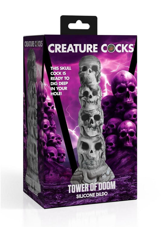 Creature Cocks Tower Of Doom Silicone Dildo - Gray/Grey