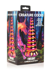 Creature Cocks Twilight Rainbow Glass Dildo - Gold/Multicolor/Pink/Yellow