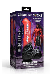 Creature Cocks Ultimate Centaur Thrusting and Vibrating Rechargeable Silicone Dildo with Remote Control - Black/Red