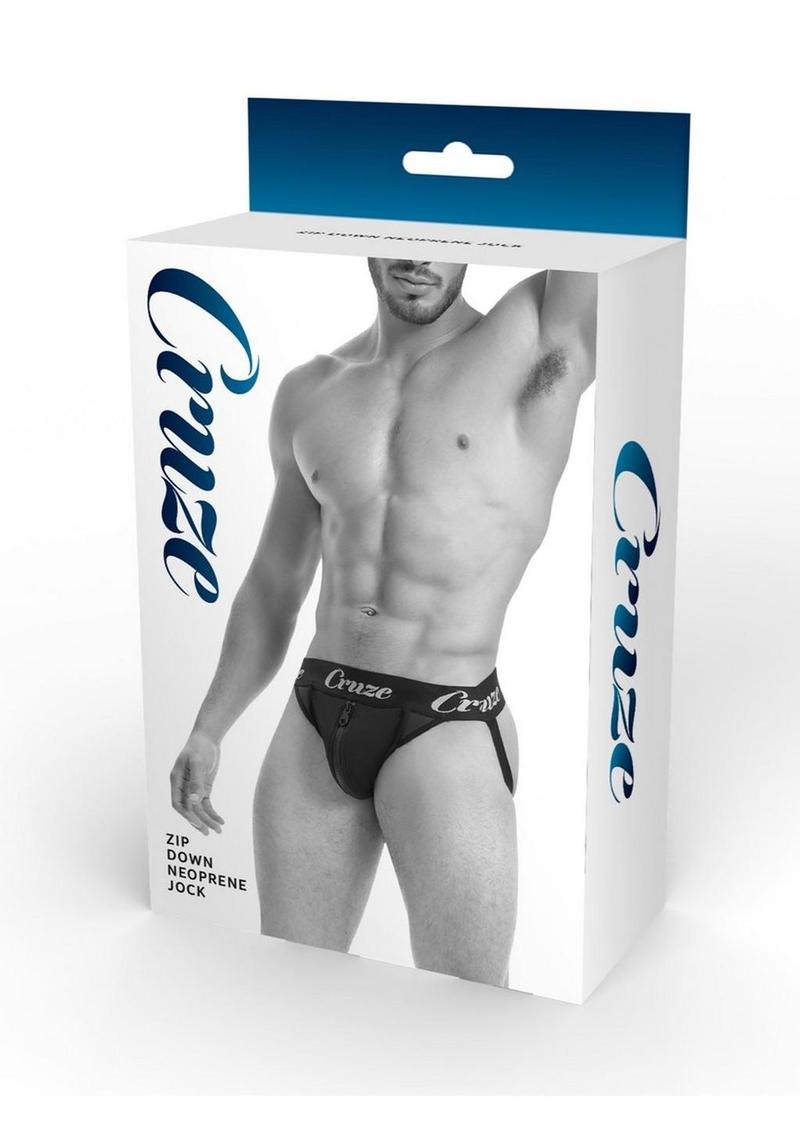 Cruze Buckle Up Zipper Jockstrap - Black - Medium/Small