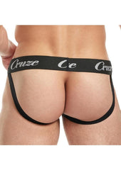 Cruze High Bar Jockstrap with Cock Ring - Black - Large/XLarge