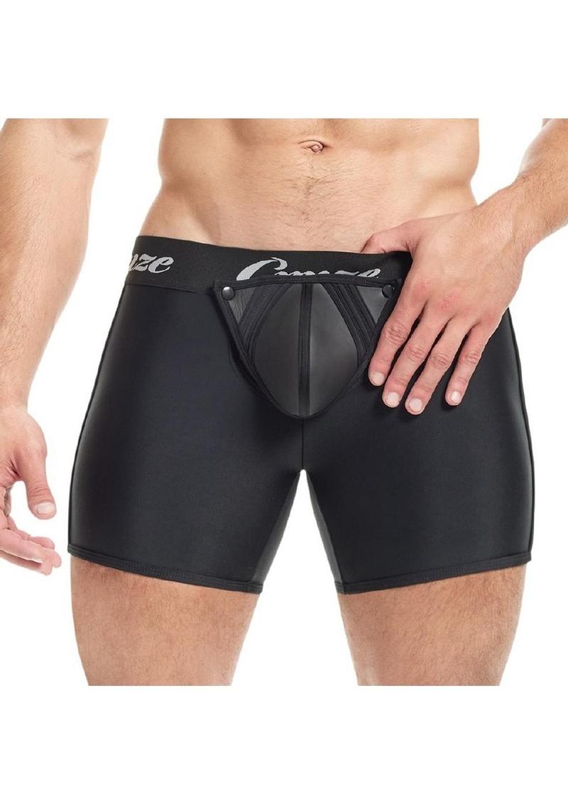 Cruze High Bar Zipper Trunk with Cock Ring - Black - Medium/Small