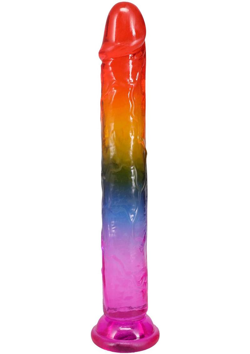Crystal Jellies Dildo - Multicolor/Rainbow - 7.5in