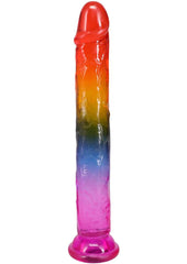 Crystal Jellies Dildo - Multicolor/Rainbow - 7.5in