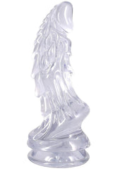 crystal clear body safe dildo with wide flared base