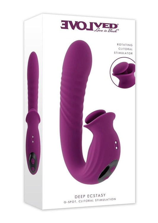 rechargeable ribbed thrusting rabbit vibrator for female pleasure