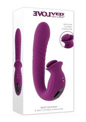 rechargeable ribbed thrusting rabbit vibrator for female pleasure