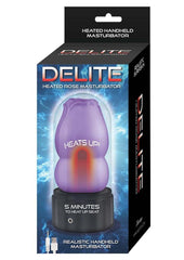 Delite Heated Rose Rechargeable Masturbator - Purple