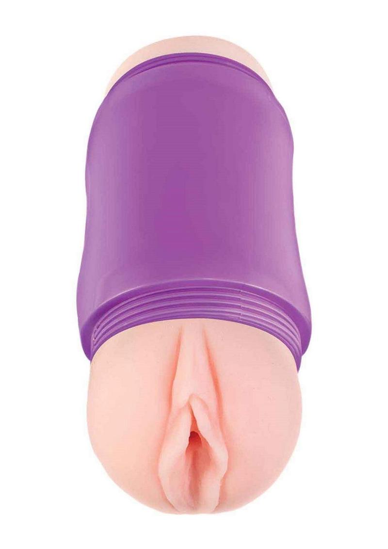 Delite Two Ways Vagina and Ass Masturbator - Blue/Purple/Vanilla