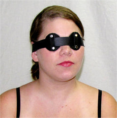 Black Leather Adjustable Disc Blindfold