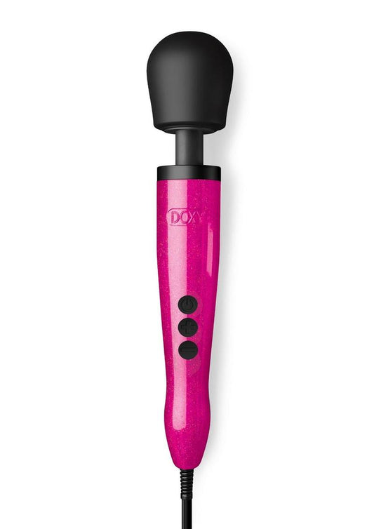 Doxy Die Cast Wand Metal Plug-In Vibrating Body Massager - Hot Pink/Metal/Pink