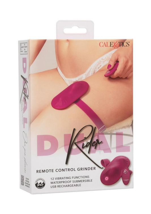 Dual Rider Remote Control Grinder Rechargeable Silicone Vibrator - Red