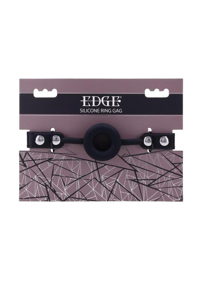 Edge Silicone Ring Gag - Black/Silver