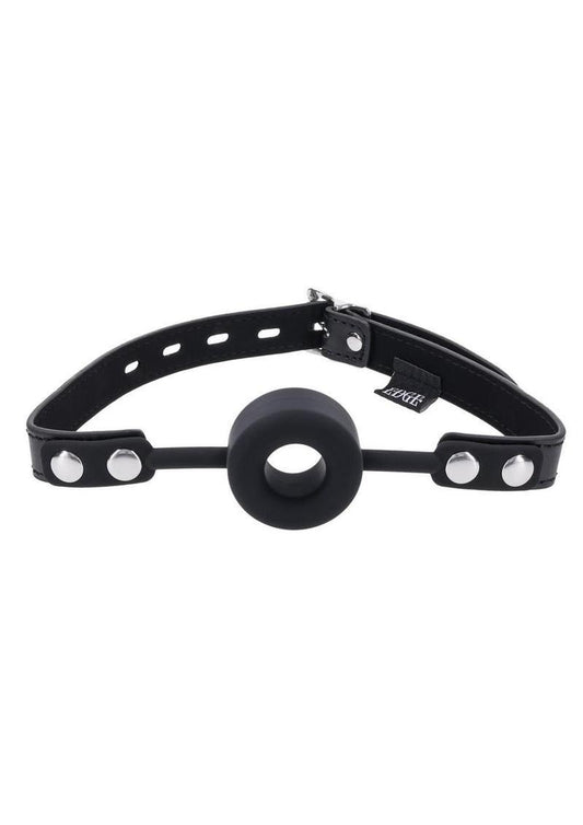 Edge Silicone Ring Gag - Black/Silver