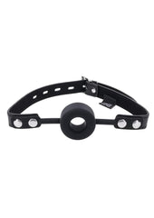 Edge Silicone Ring Gag - Black/Silver