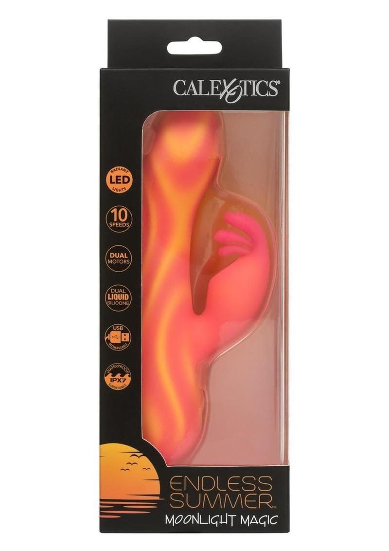 rechargeable rabbit vibrator LED glow body safe silicone female sex toy