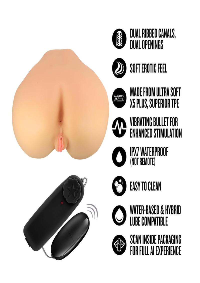 realistic male stroker with remote control vibration