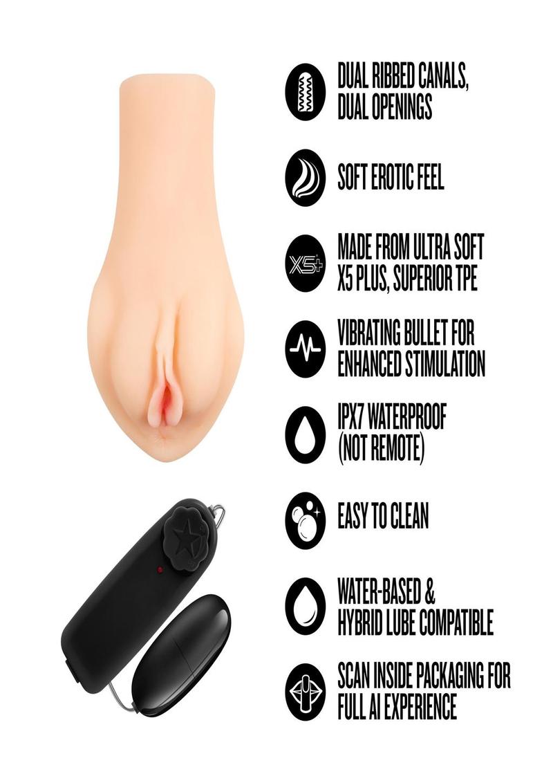 realistic vibrating masturbator for men