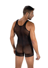 mens sexy underwear romper with modern diamond pattern look