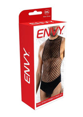 Envy Menswear Full Effect Fishnet (2 Piece) - Os - Black mens fishnet tank and brief set
