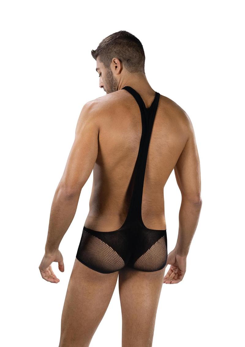 fetish wear men bodysuit with supportive pouch detail