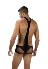 fetish wear men bodysuit with supportive pouch detail