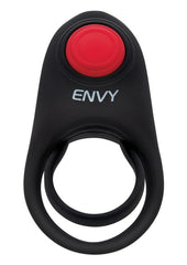 Envy Toys Bullseye Remote Vibrating Rechargeable Silicone Dual Stamina Ring - Black