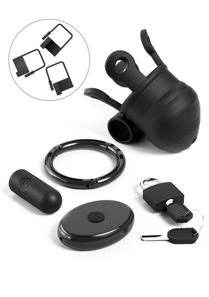 locking chastity device black