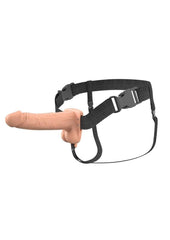 Fantasy X-Tensions Elite Vibrating Rechargeable Silicone Dual Density Hollow Strap-On - Vanilla - 7in