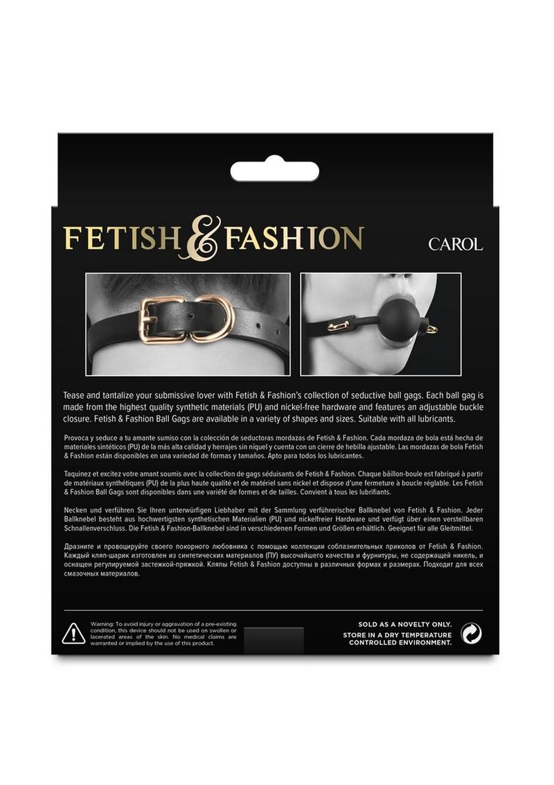 Fetish and Fashion Carol Silicone Ball Gag - Black