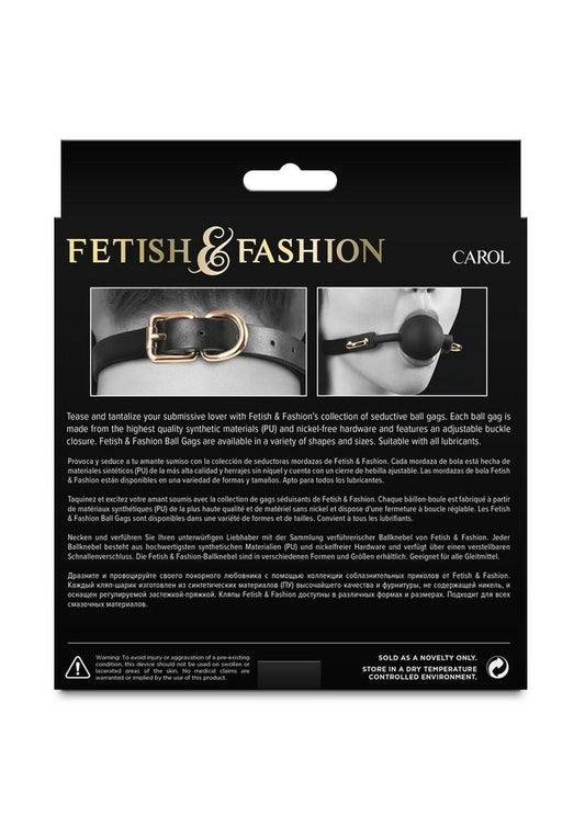 Fetish and Fashion Carol Silicone Ball Gag - Black