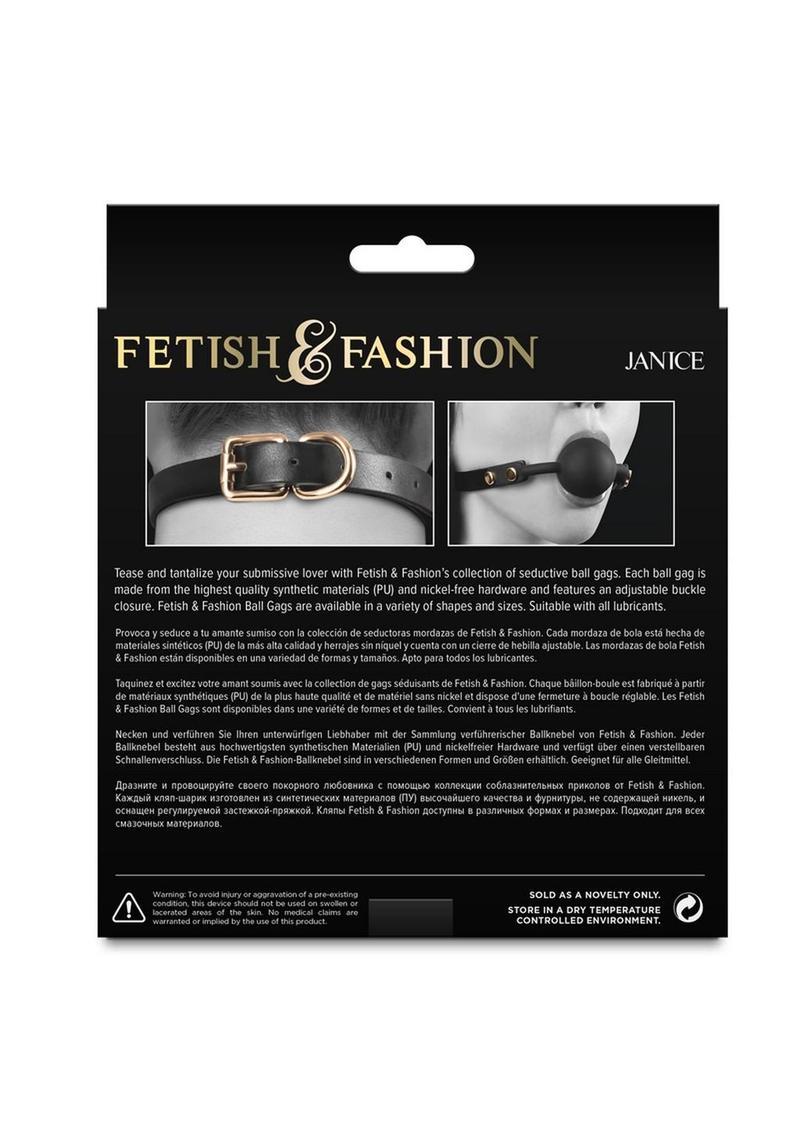 Fetish and Fashion Fran Silicone Ball Gag - Black