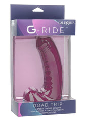 G-Ride Road Trip Rechargeable Silicone Dual Motor Vibrating Dildo with Suction Cup - Red - 6.75in