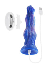 rechargeable thrusting vibrator with remote control and textured shaft