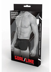 Goal Line Extreme Split Booty Shorts - Black - Medium/Small