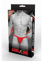 Goal Line Low Rise Jockstrap - Red - Medium/Small