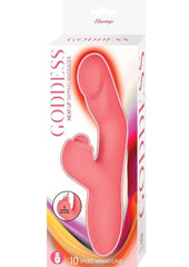 Goddess Heat Up Rechargeable Silicone Tapping Massager - Coral/Orange