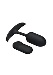 Heavy Hitters Vibrating Weighted Silicone Anal Plug - Black - Medium