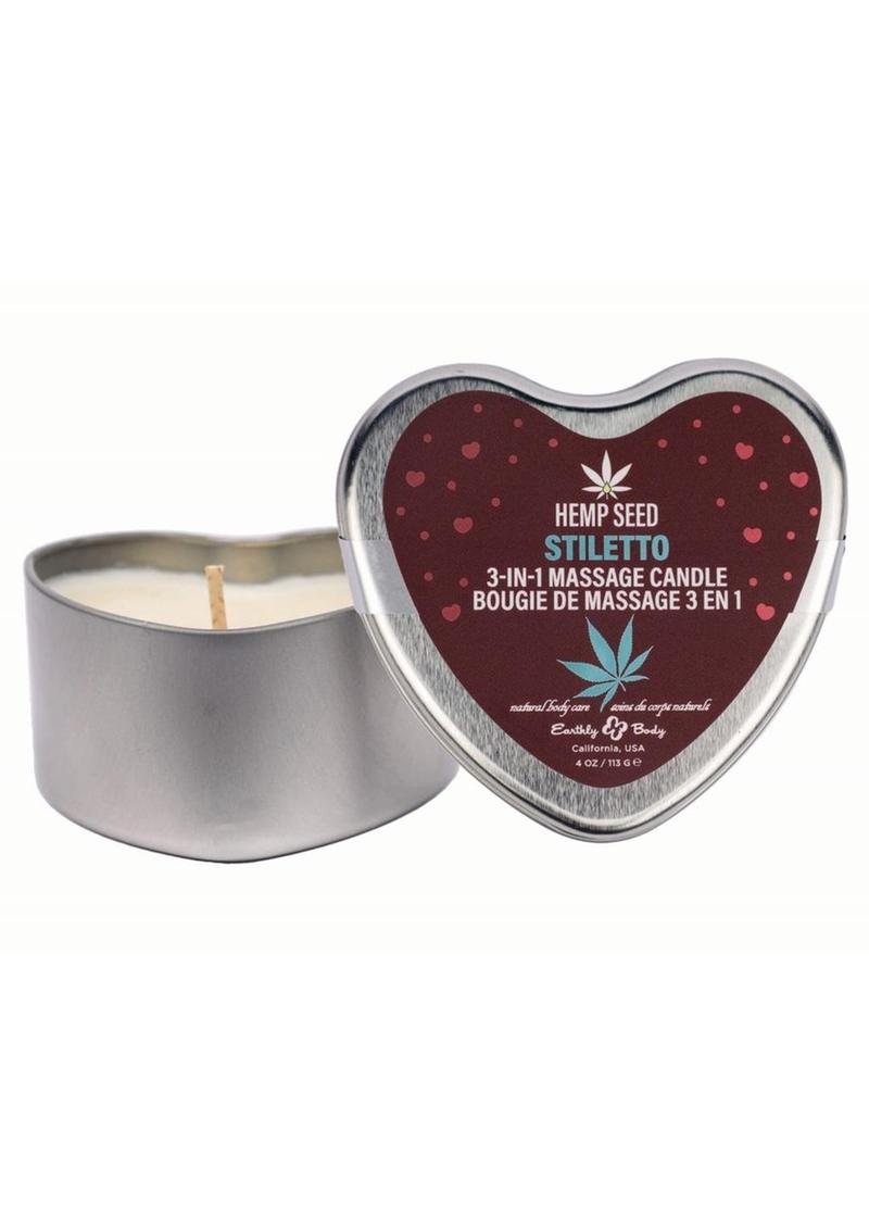 Hemp Seed 3-In-1 Valentines 2025 Massage Candle Stiletto - 4.7oz